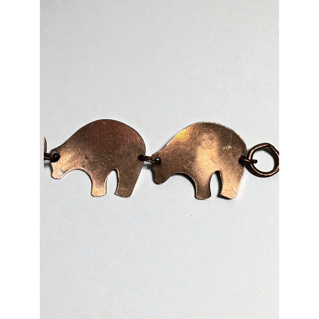 Copper Bear Link Bracelet Southwestern Boho Artisan Vintage 1980s