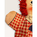 Vintage Raggedy Andy Hand Puppet Knickerbocker Bobbs Merrill Cloth Toy 1970s 10"