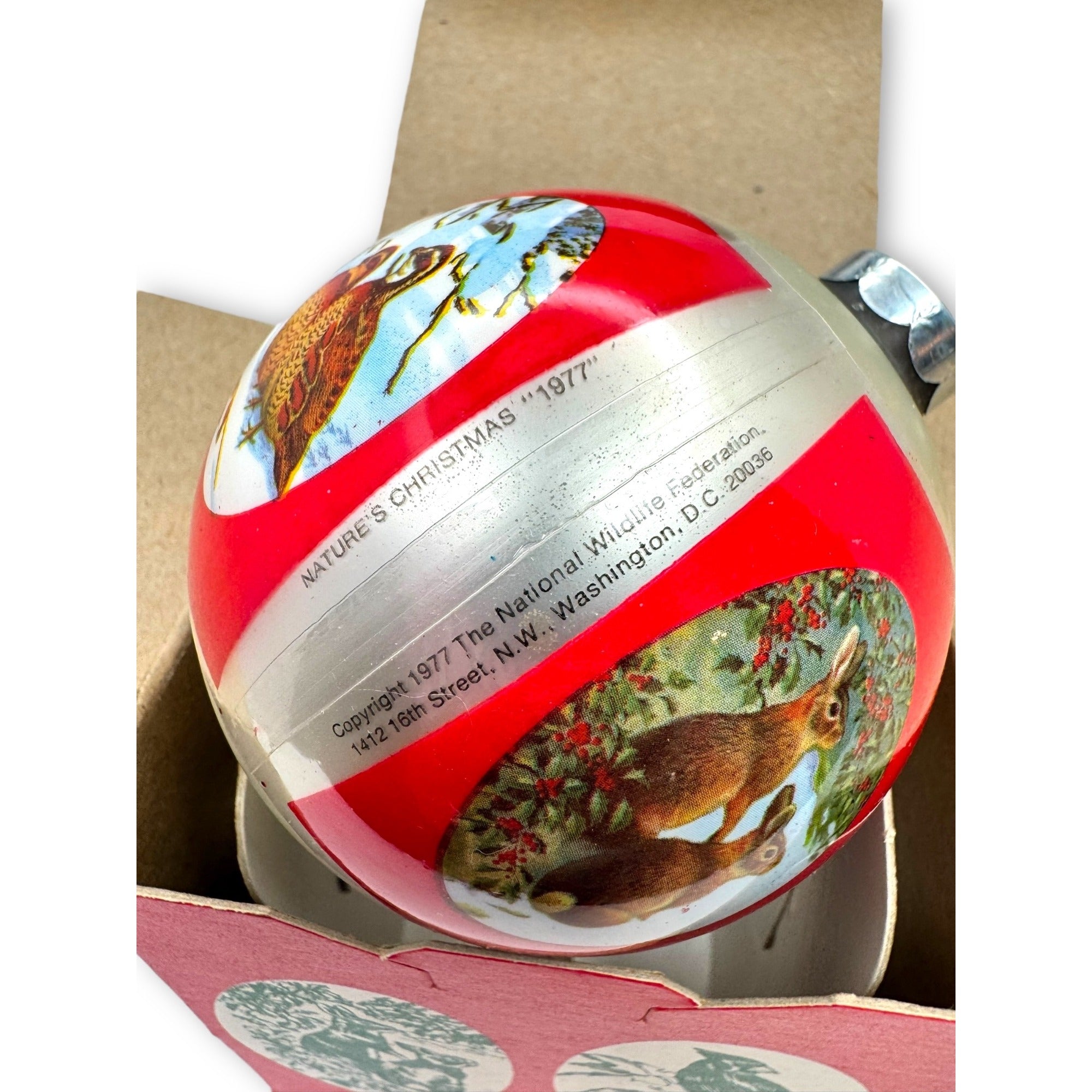 Vintage 1977 National Wildlife Federation Christmas Ornament With Box