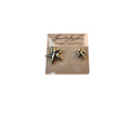 Kenneth Jay Lane Star Earrings Gold Tone Couture Collection Original Card 1990s