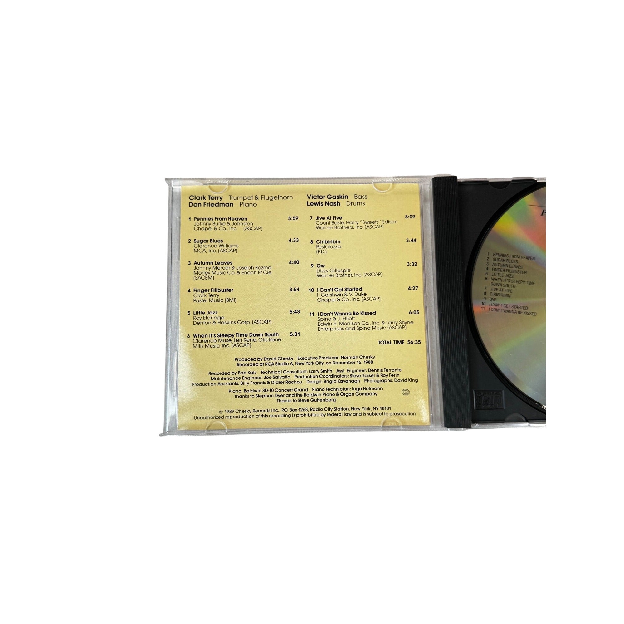 Clark Terry Portraits 1989 CD Chesky Records Jazz Genre Trumpet Vintage