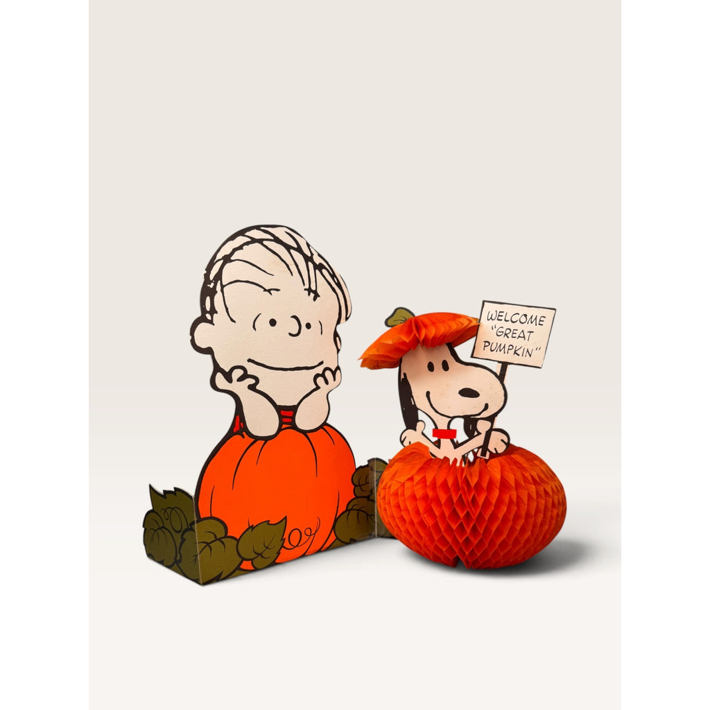 Hallmark Peanuts Great Pumpkin Halloween 1970s Centerpiece Snoopy Linus 14"