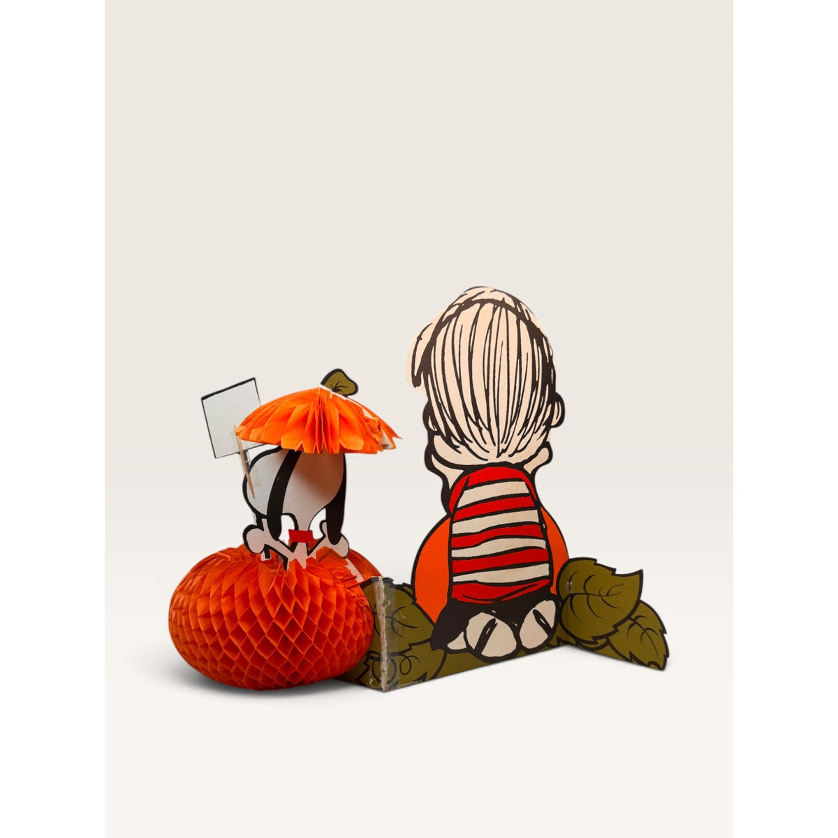 Hallmark Peanuts Great Pumpkin Halloween 1970s Centerpiece Snoopy Linus 14"
