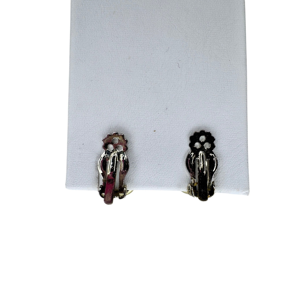 Rhinestone Cluster Earrings Gold Aurora Borealis 1980s Vintage