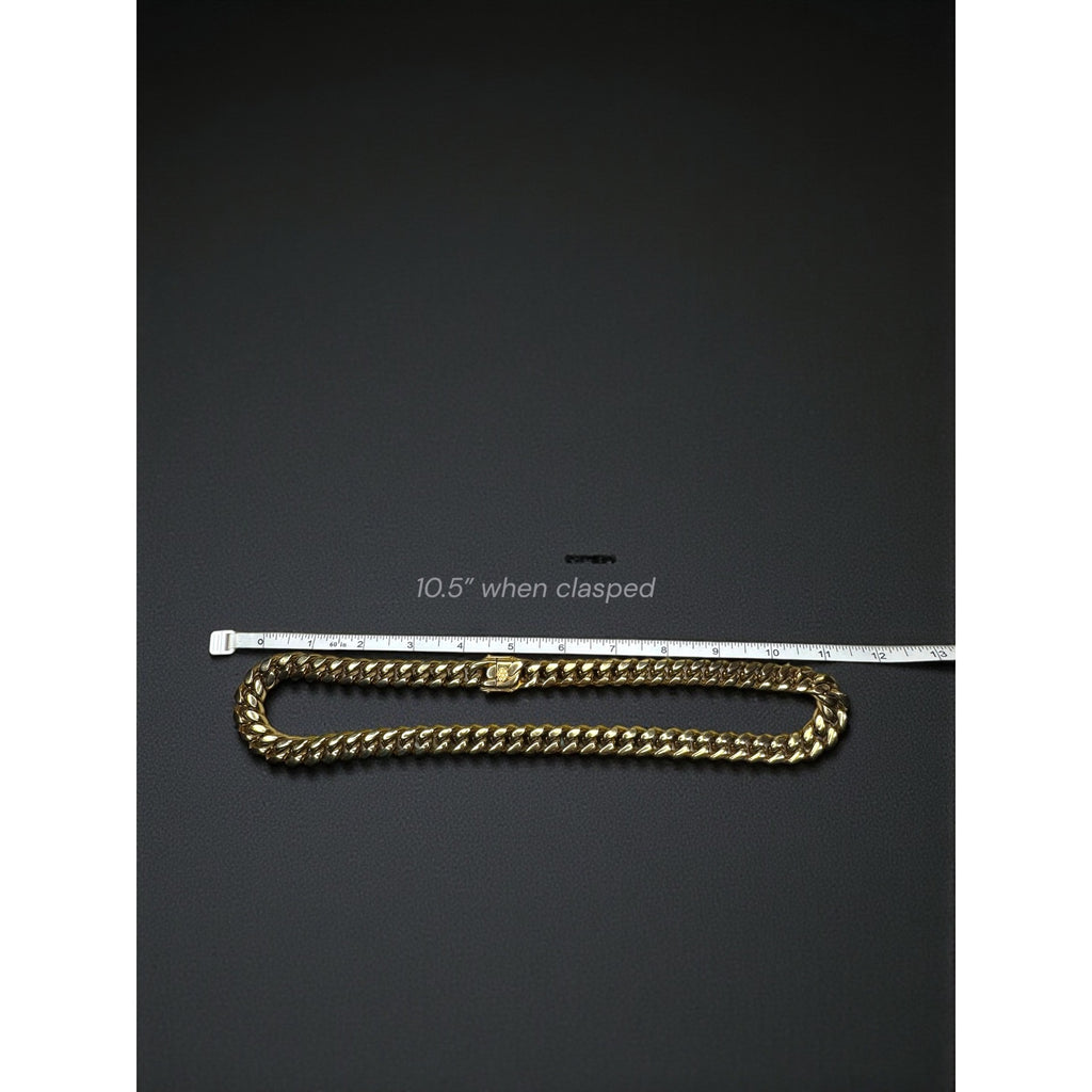 Gold Tone Stainless Steel Heavyweight Cuban Link Chain Necklace 24" 14mm 2000s