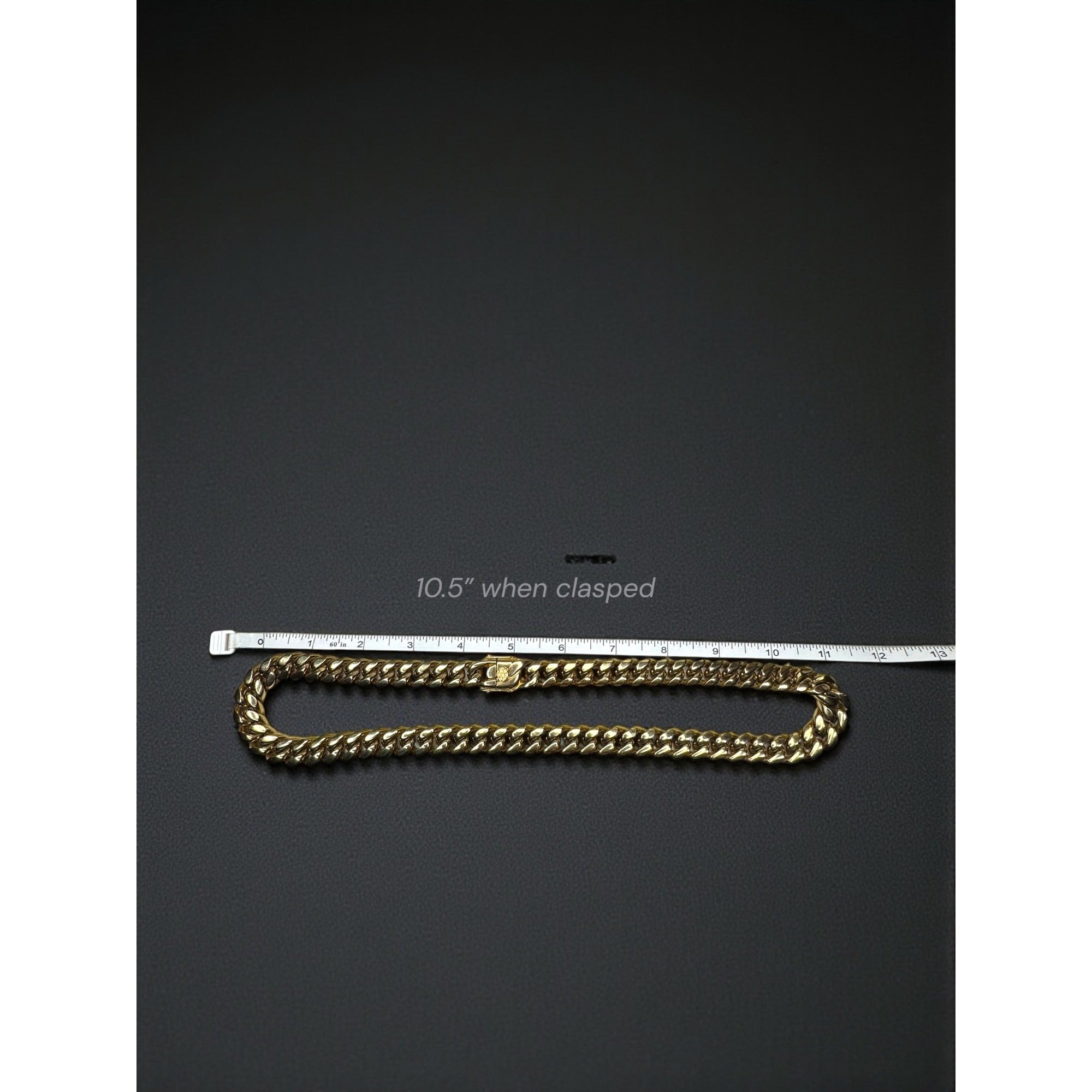 Gold Tone Stainless Steel Heavyweight Cuban Link Chain Necklace 24" 14mm 2000s