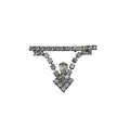 Unsigned Clear Rhinestone Articulated Dangle Brooch Silver Tone 1950s Vintage