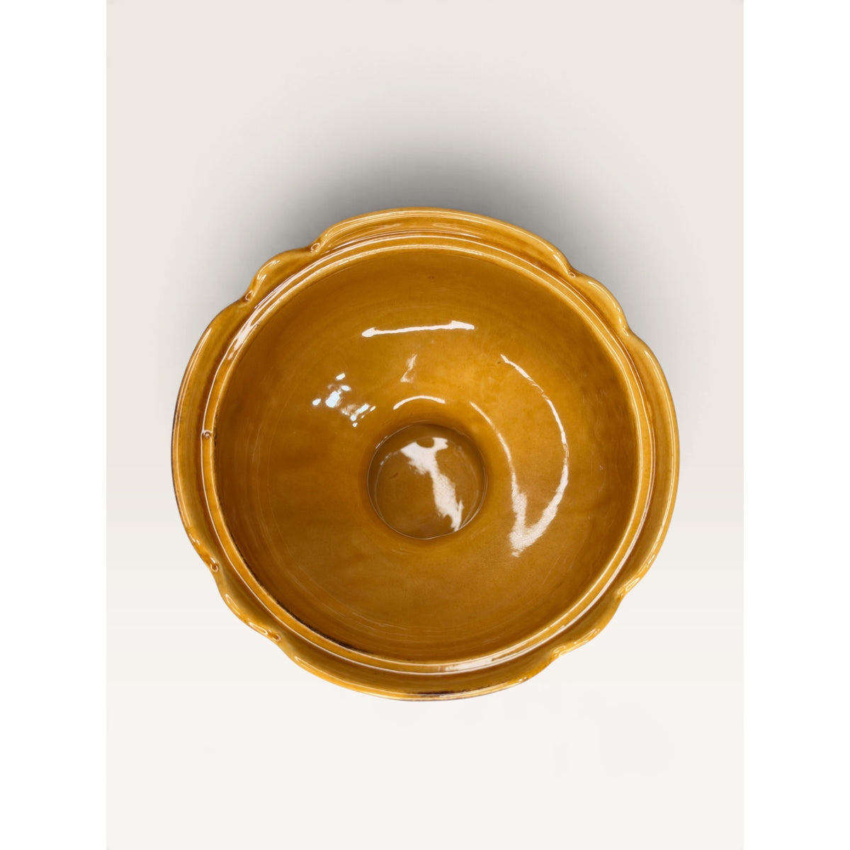 MCM California Pottery Mustard Fruit Covered Compote Jar 1960s Vintage