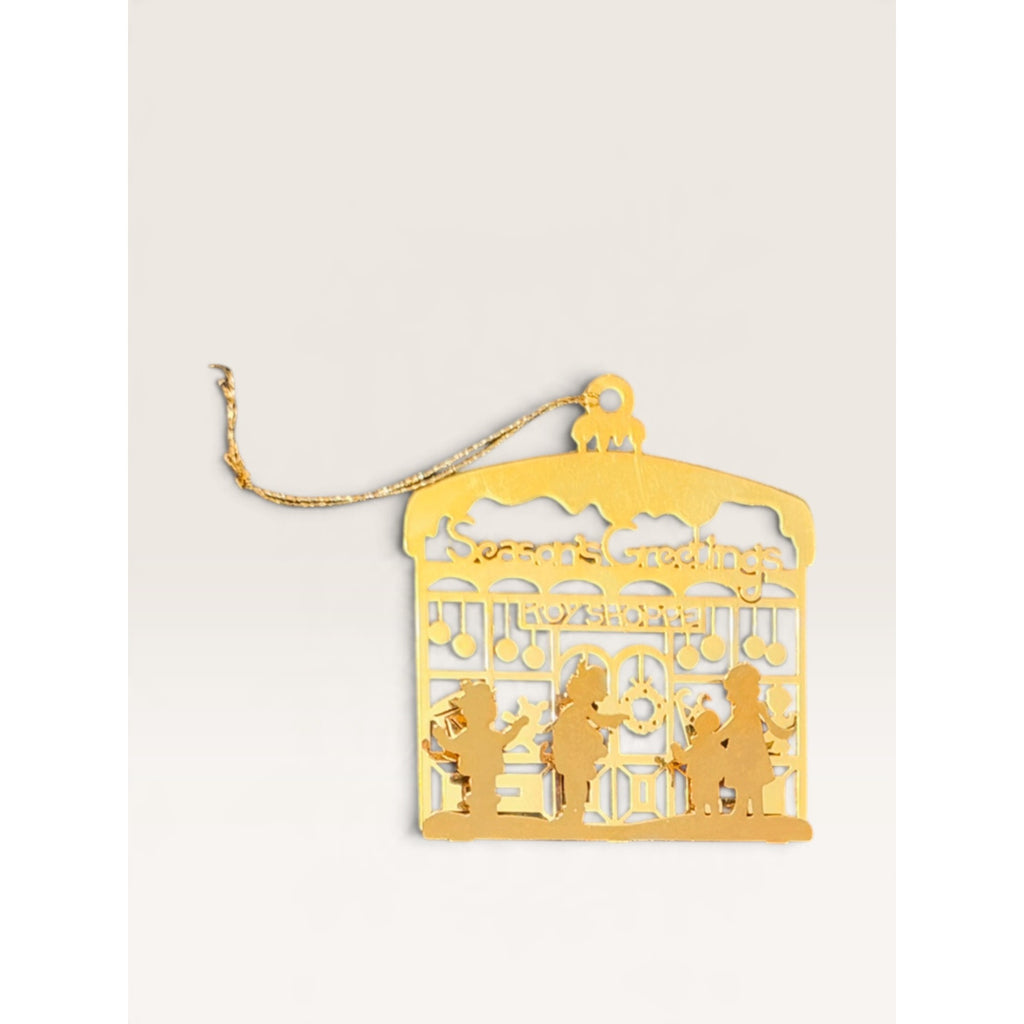 Tamerlane 24K Gold Seasons Greetings Toy Shoppe Ornament 1983 Box