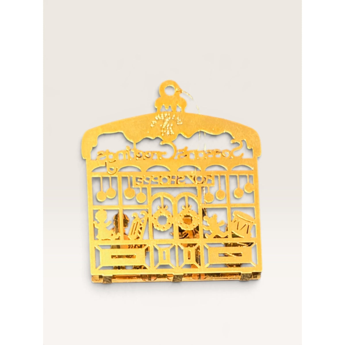 Tamerlane 24K Gold Seasons Greetings Toy Shoppe Ornament 1983 Box