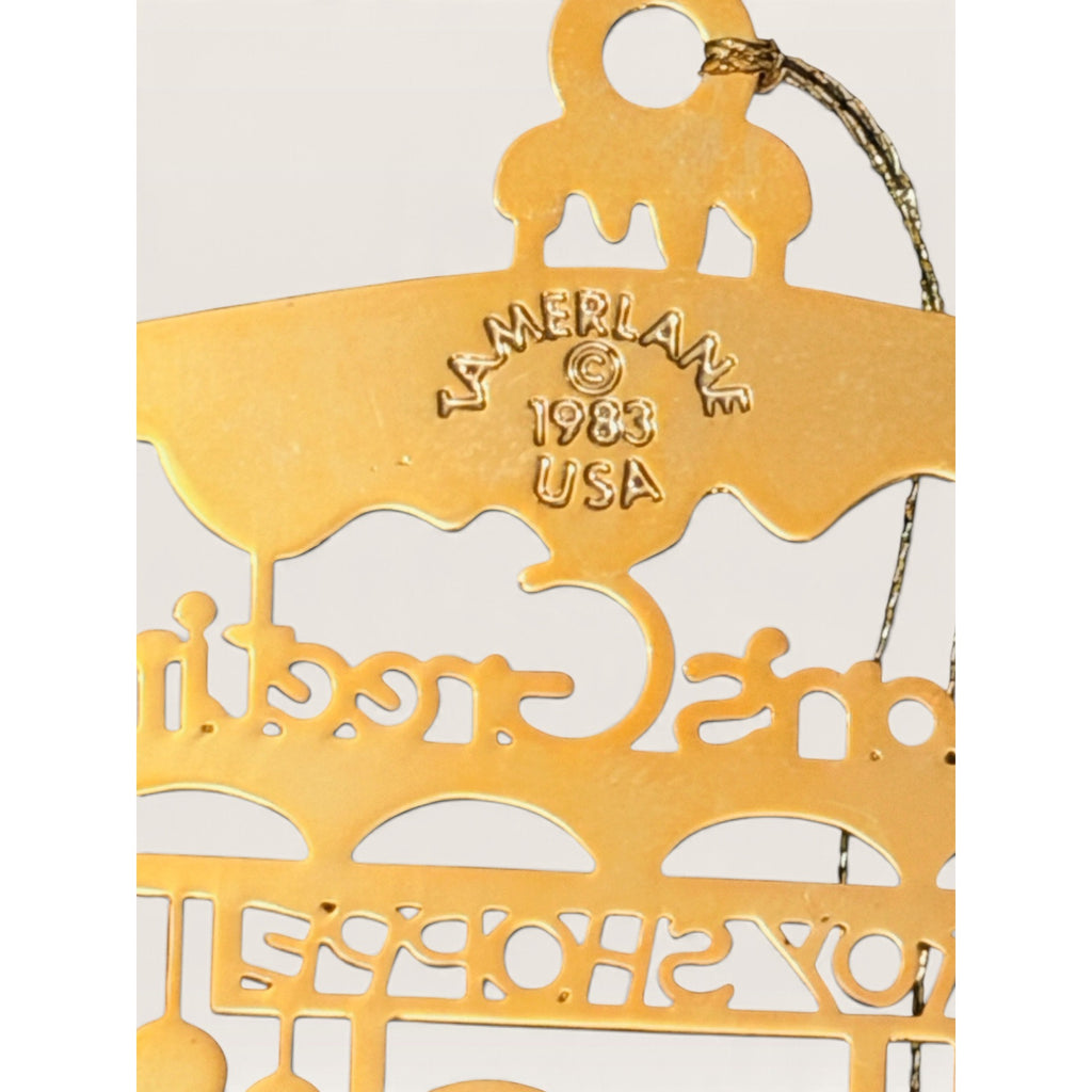 Tamerlane 24K Gold Seasons Greetings Toy Shoppe Ornament 1983 Box