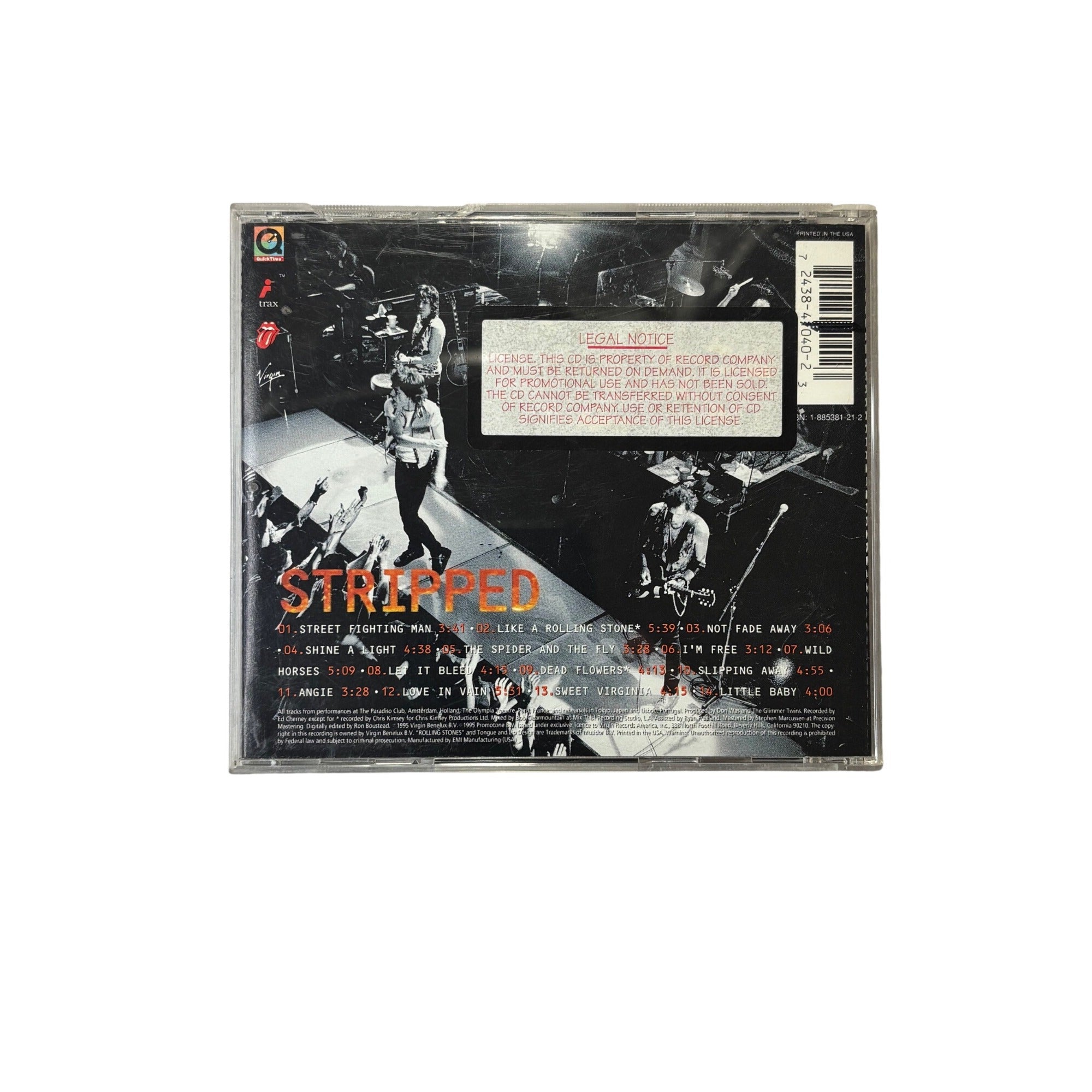 The Rolling Stones Stripped CD 1995 Rock Music Vintage