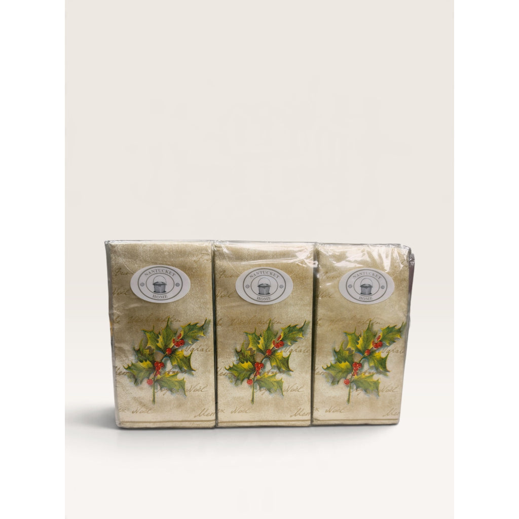 Nantucket Home Christmas Holly Berry Pocket Tissues 6 Pack