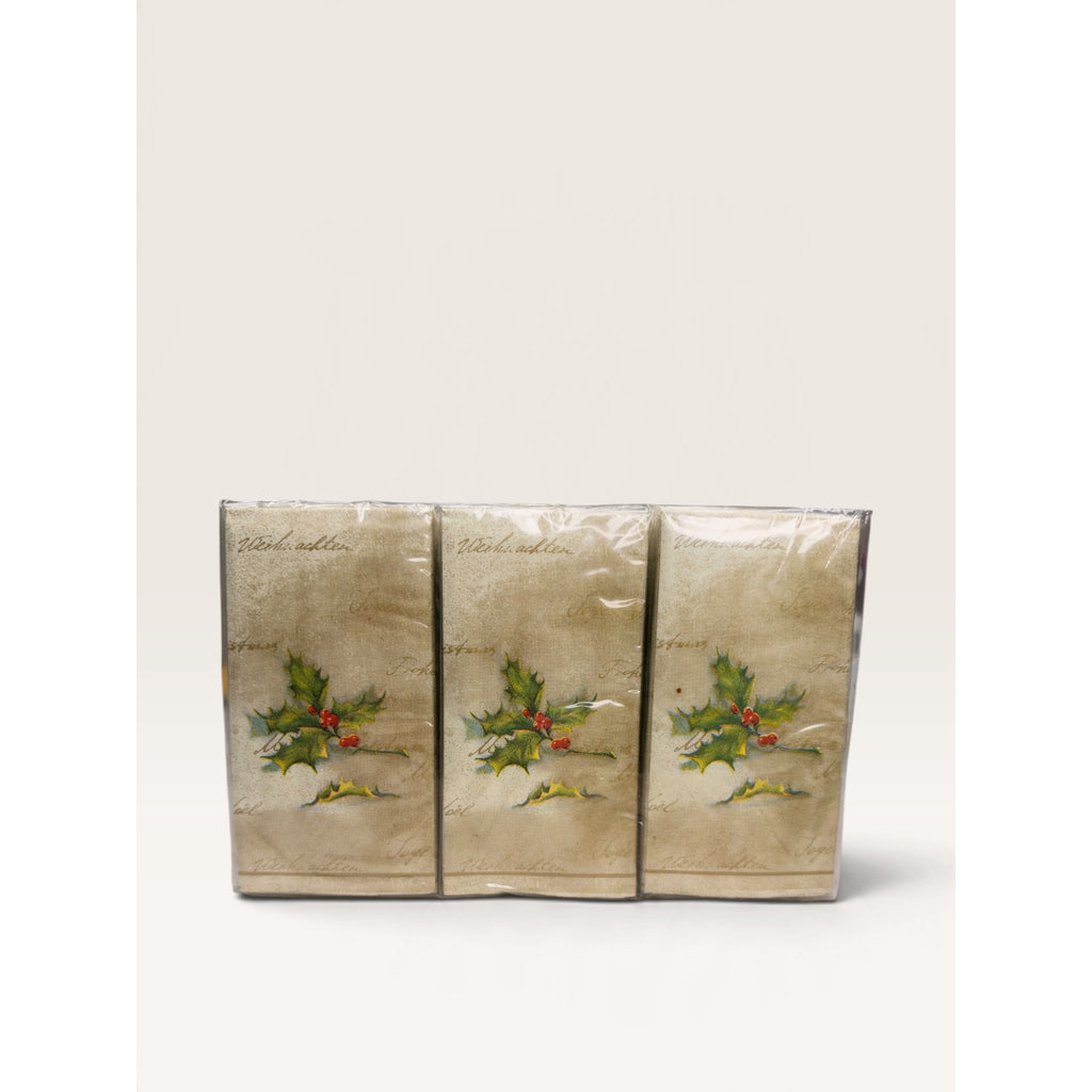 Nantucket Home Christmas Holly Berry Pocket Tissues 6 Pack
