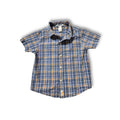 Janie & Jack Boys Button-Up Shirt Blue Orange Plaid 12-18 Months 100% Cotton