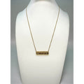 Michael Kors Crystal Bar Necklace Gold Tone Adjustable 16-18"
