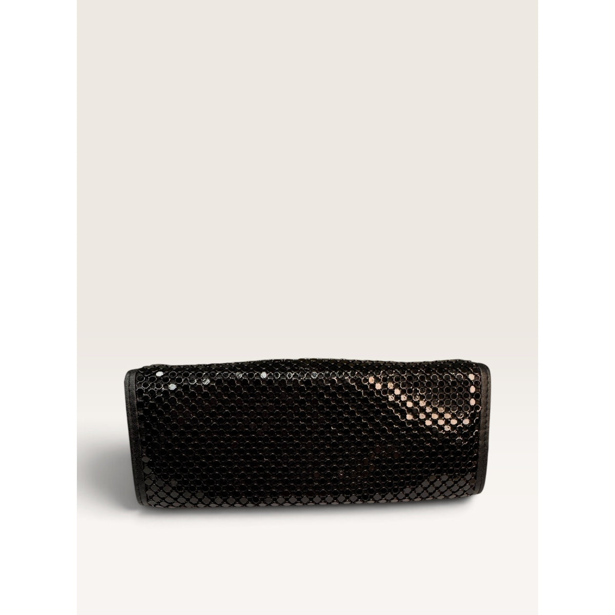 1980s Whiting and Davis Black Metal Mesh Crossbody Bag Evening Shoulder Clutch