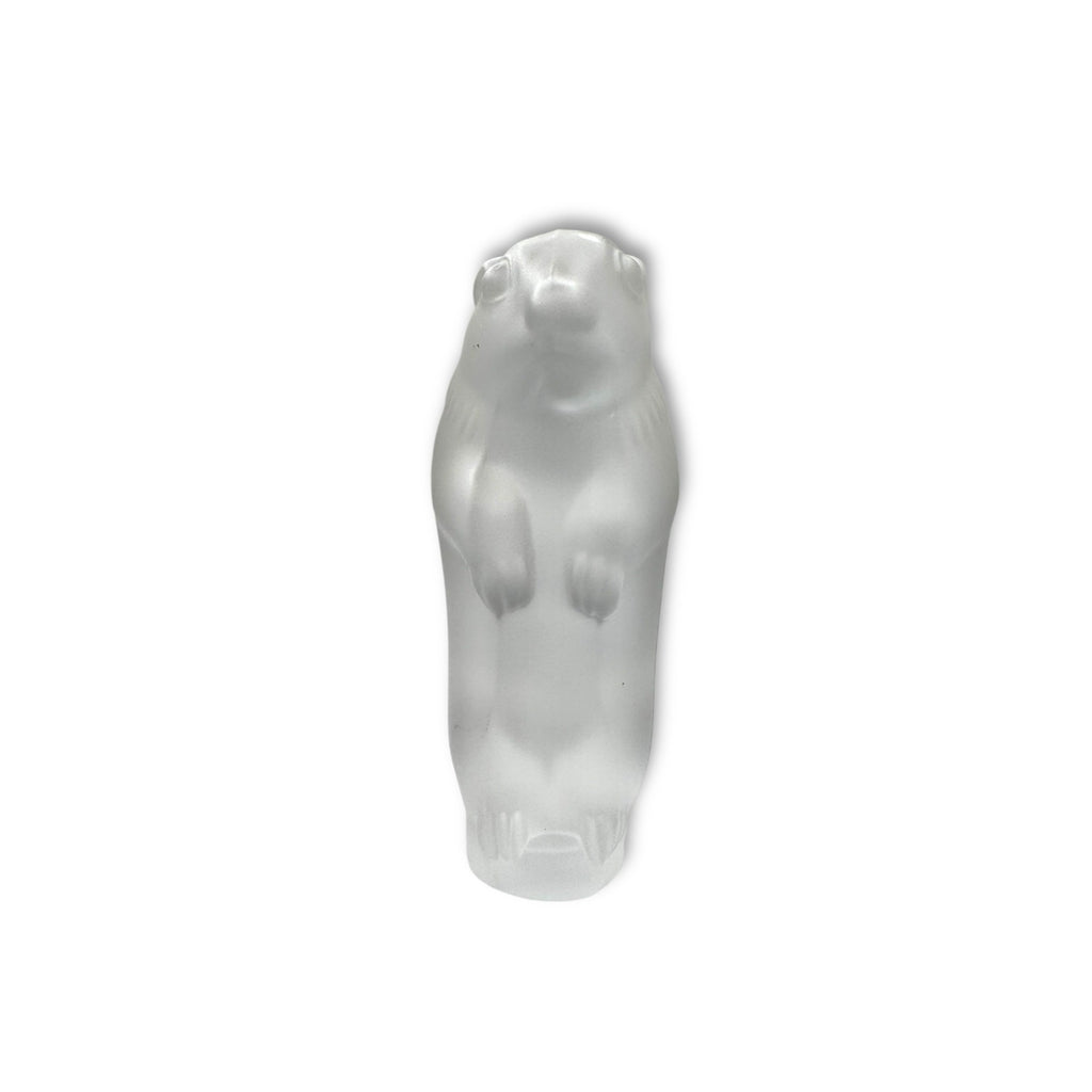 Cristal De Sevres France Satin Frosted Glass Figurine Gopher Beaver