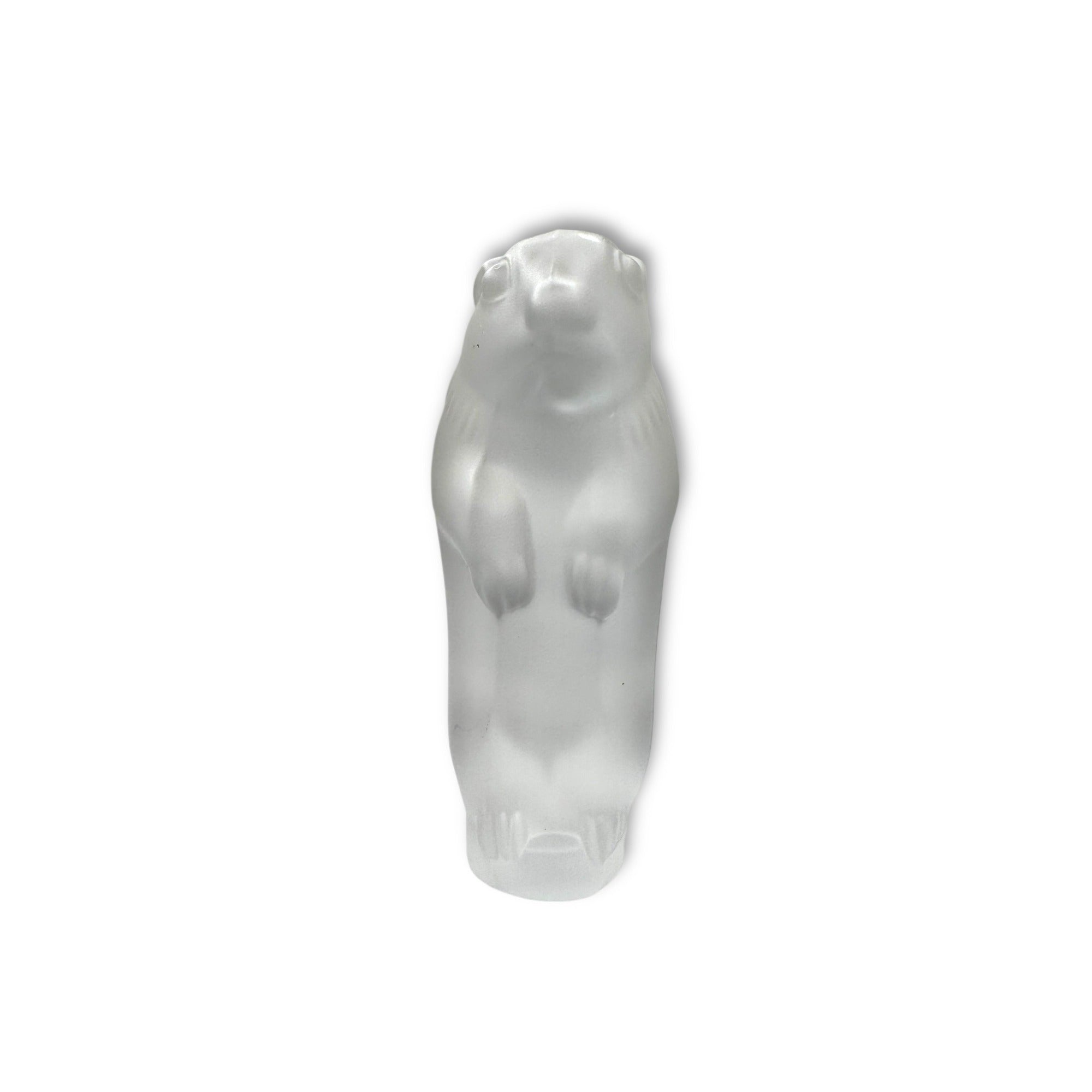Cristal De Sevres France Satin Frosted Glass Figurine Gopher Beaver