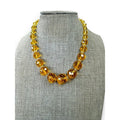Antique Manganese Amber Glass Bead Necklace With 12K GF Spring Ring Clasp