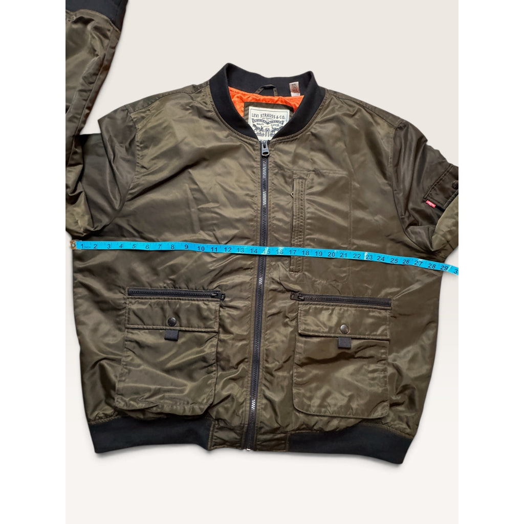 Levi's Mens XXL MA-1 Bomber Flight Jacket Olive Army Green Modern