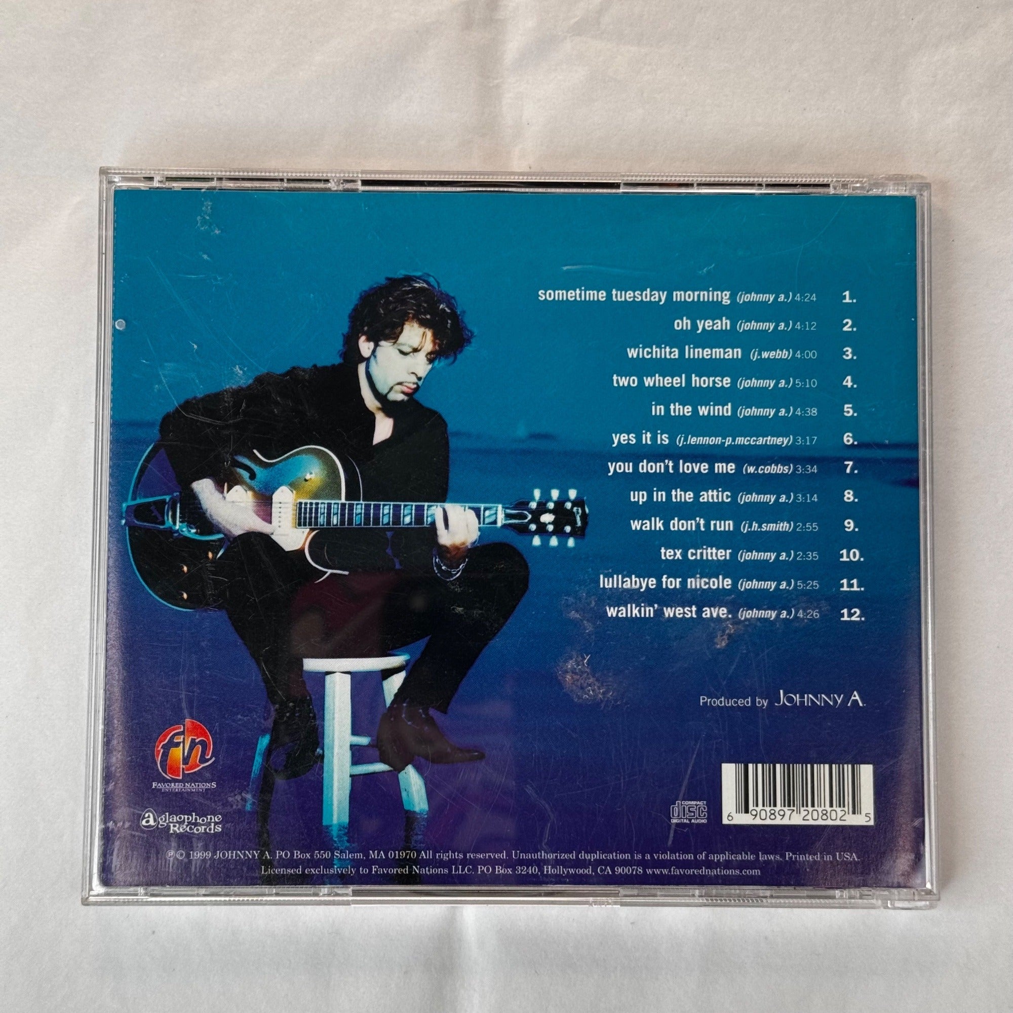 Johnny A. Sometime Tuesday Morning CD 1999 Favored Nations Jazz Instrumental