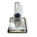 Sterling Silver Sapphire Floral Ring Size 5.5 2.14g