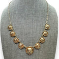 Vintage MFA Museum of Fine Arts Gold Plated Rose Station Necklace 17.25" 1970s