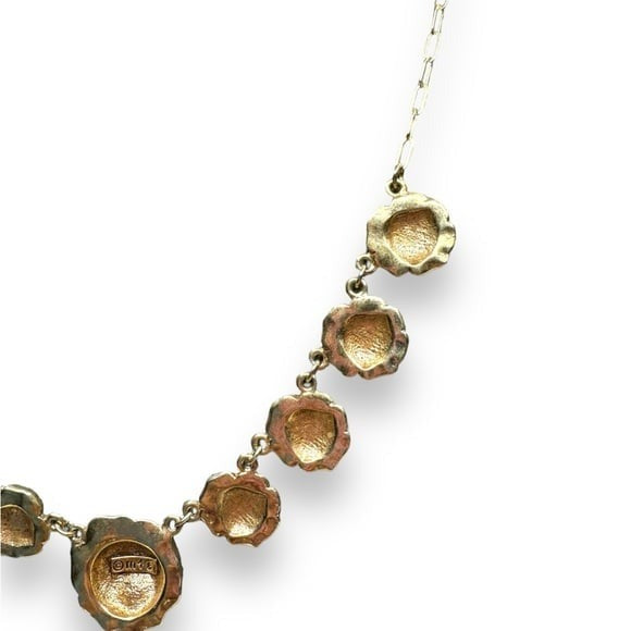 Vintage MFA Museum of Fine Arts Gold Plated Rose Station Necklace 17.25" 1970s