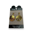 Disney Designs Gold Tone Cinderella’s Castle Pierced Dangle Earrings On Card