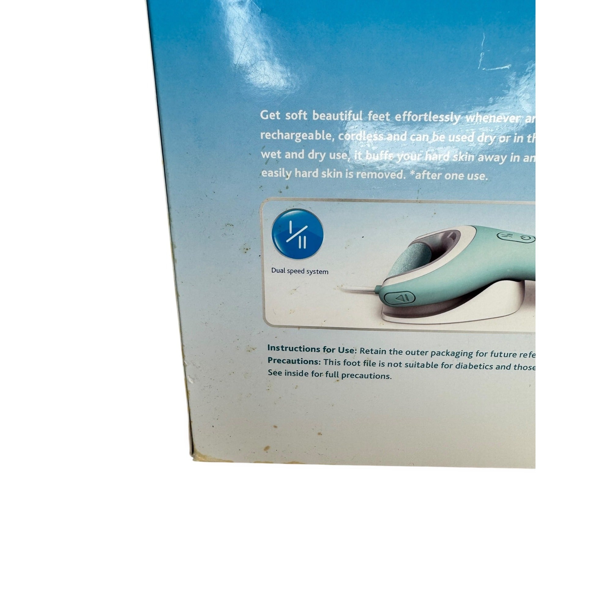 Amope Pedi Perfect Wet Dry Rechargeable Foot File With 5 Refill Roller Heads
