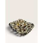 Vintage 1960s Smoky Topaz Amber Rhinestone Square Cushion Domed Brooch Pin