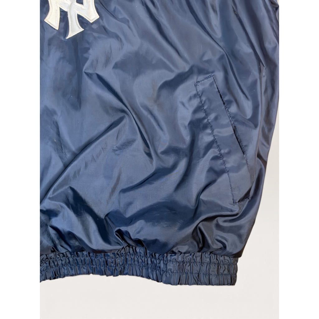 Vintage Yankees Pullover Windbreaker Jacket L MLB G-III Carl Banks V-Neck Navy