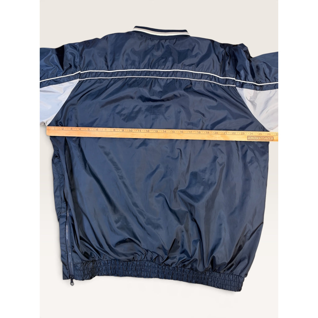 Vintage Yankees Pullover Windbreaker Jacket L MLB G-III Carl Banks V-Neck Navy