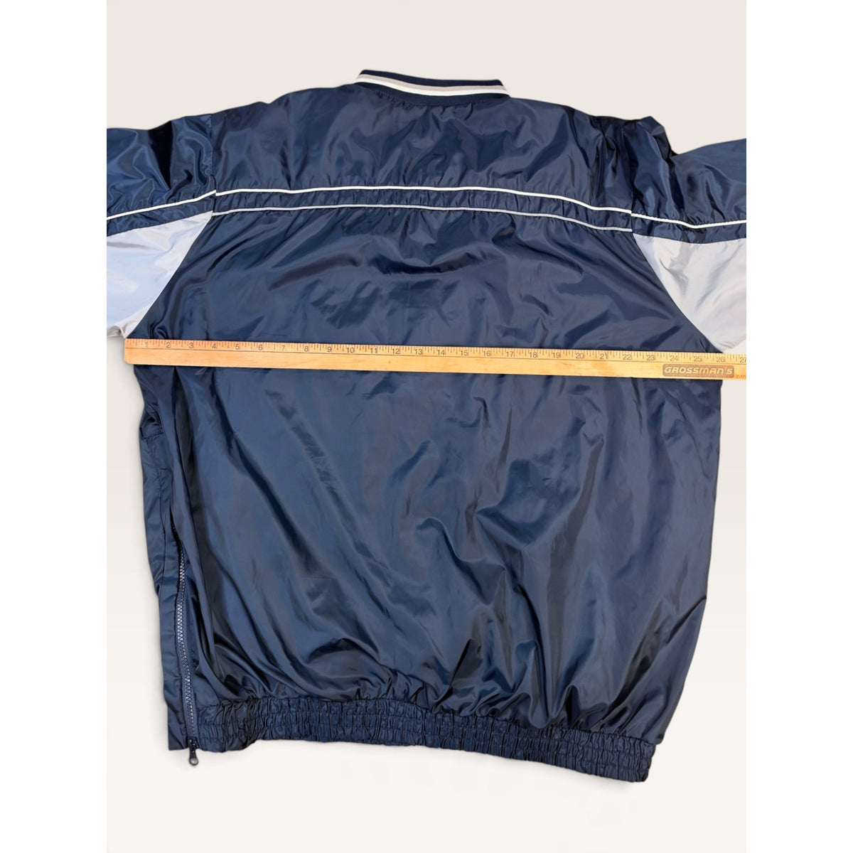 Vintage Yankees Pullover Windbreaker Jacket L MLB G-III Carl Banks V-Neck Navy