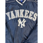 Vintage Yankees Pullover Windbreaker Jacket L MLB G-III Carl Banks V-Neck Navy