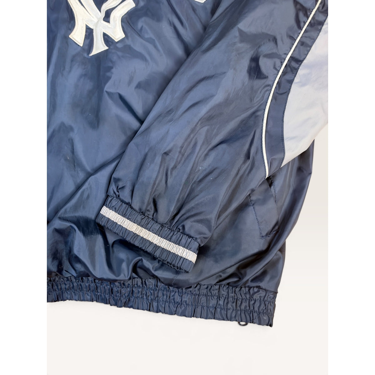 Vintage Yankees Pullover Windbreaker Jacket L MLB G-III Carl Banks V-Neck Navy