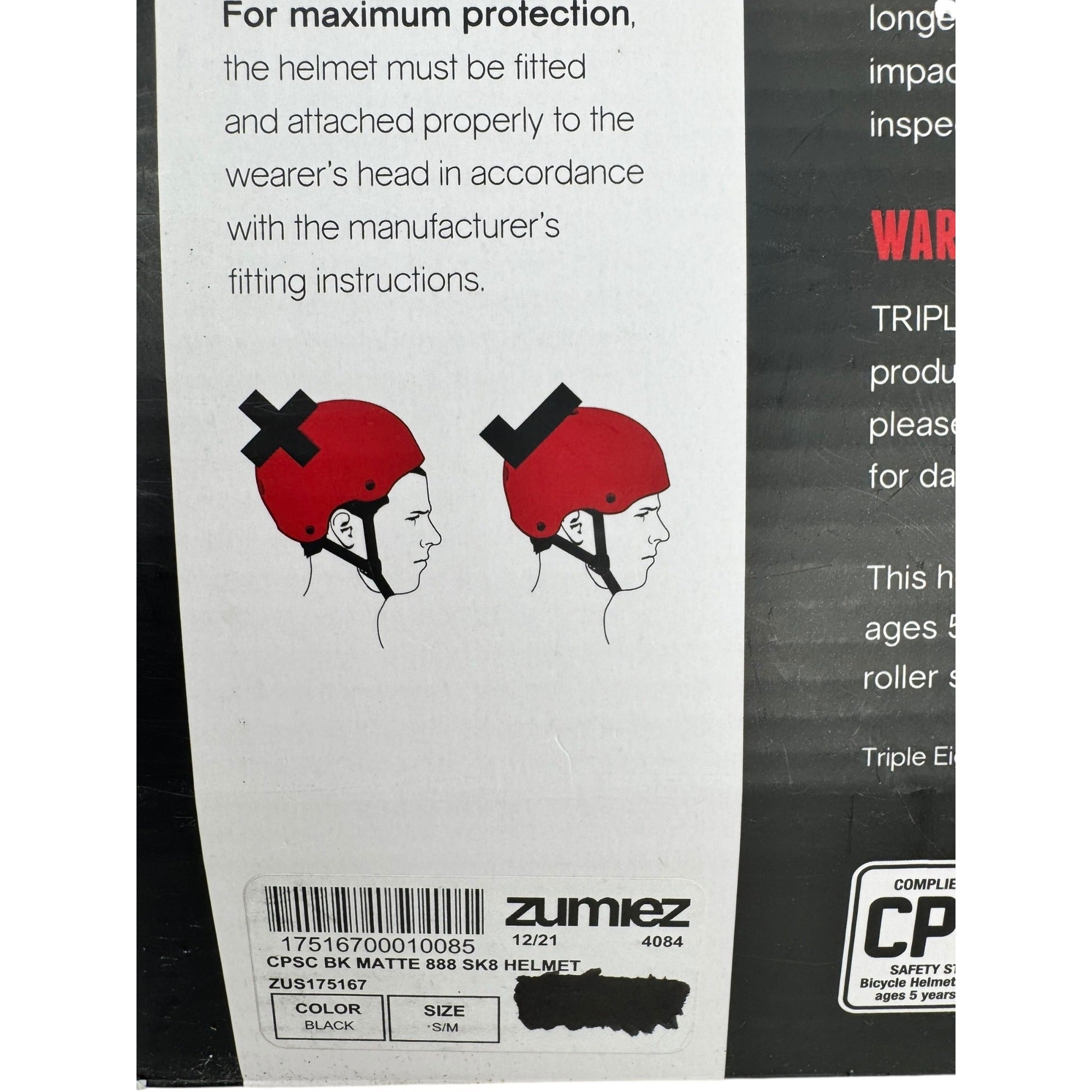 Triple Eight Dual Certified Multi-Sport Helmet S/M Black Matte