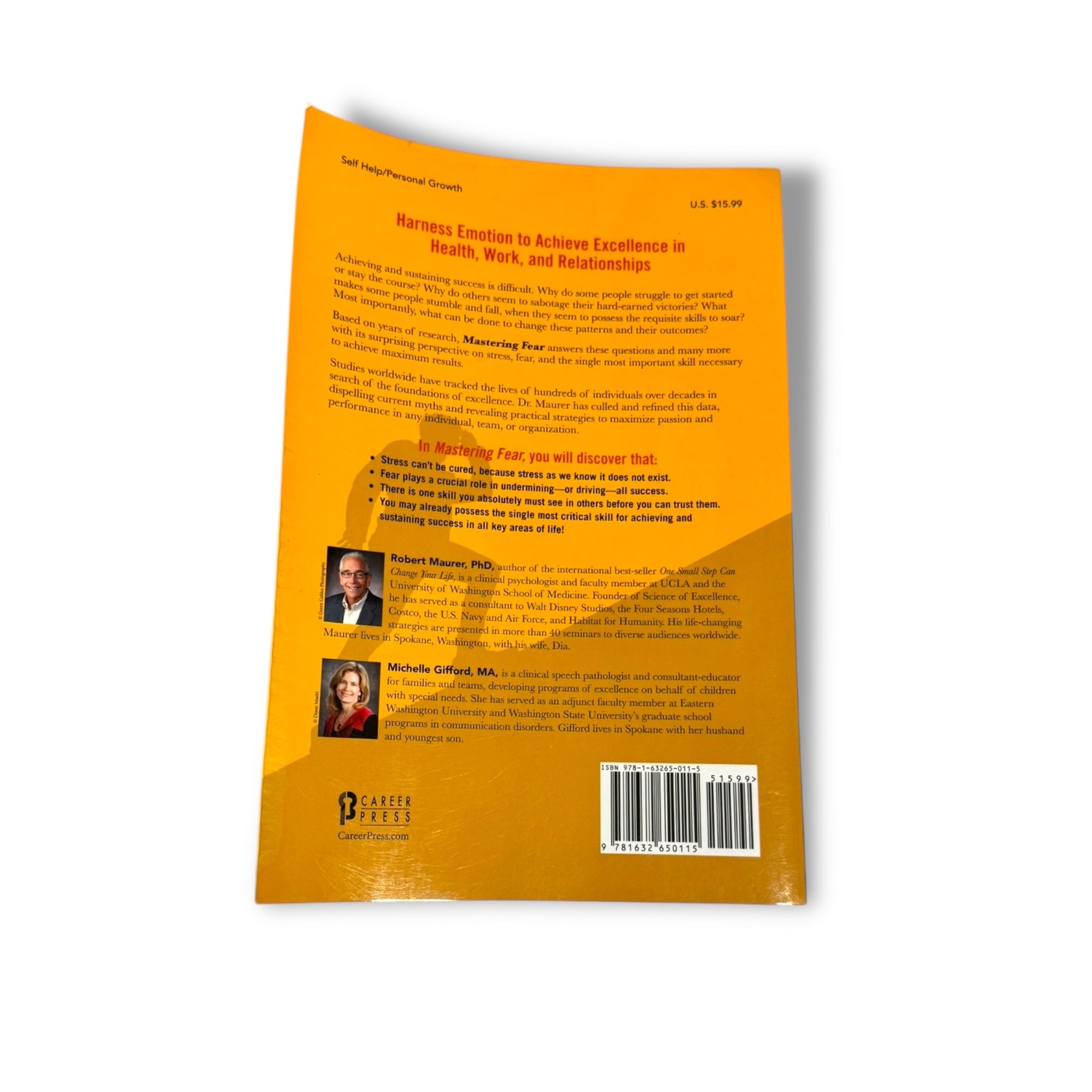 Mastering Fear By Robert Maurer PhD Michelle Gifford Paperback Book