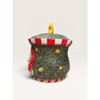 Christmas Santa Believe Ceramic Treat Cookie Jar with Lid Holiday
