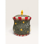 Christmas Santa Believe Ceramic Treat Cookie Jar with Lid Holiday