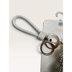 Natasha Rhinestone Teddy Bear Bag Charm Keychain New With Tags Silver White