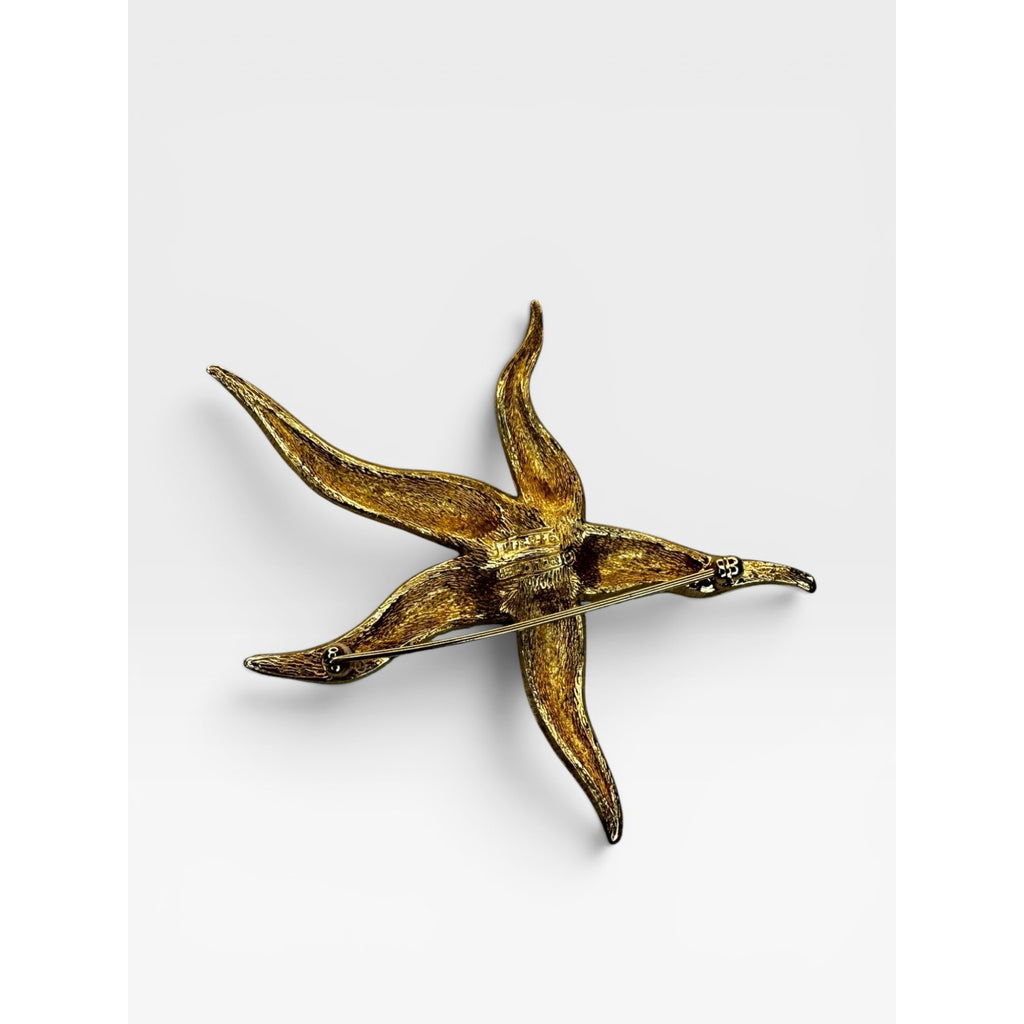 Marcel Boucher 9103P Enamel Orchid Flower Brooch Pearl 1965