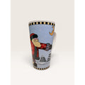 Christmas Skating Santa Tall Stoneware Latte Mug 6 Inch Vintag 1990s