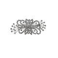 Unsigned Brooch Clear Crystal Silver Tone Filigree Bow Spray Statement 90s-2000s