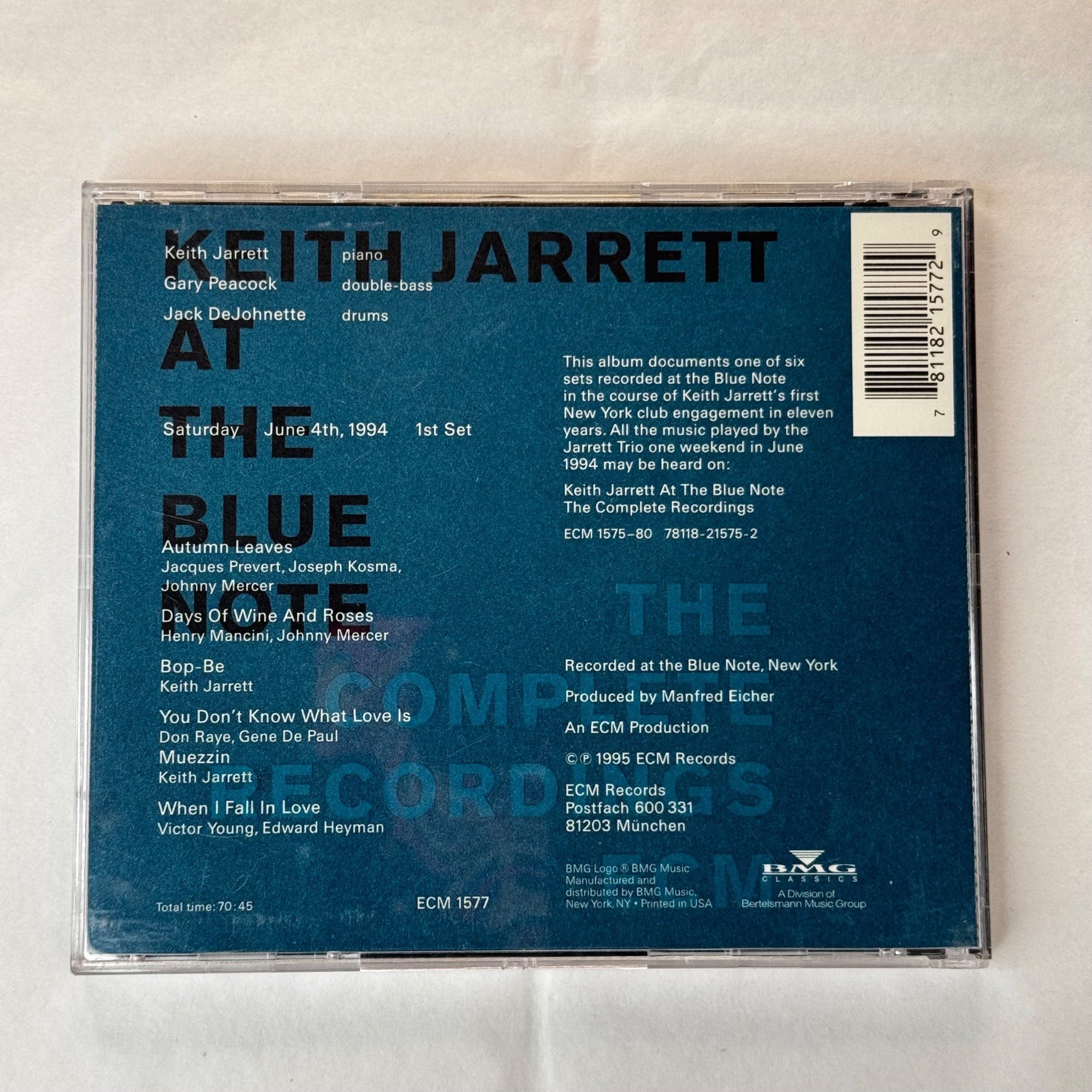 Keith Jarrett At The Blue Note 1994 CD 1st Set ECM Records Jazz Pre-Owned