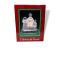 Celebrate The Season Frosted Glass Votive Candle Holder Carolers 1994