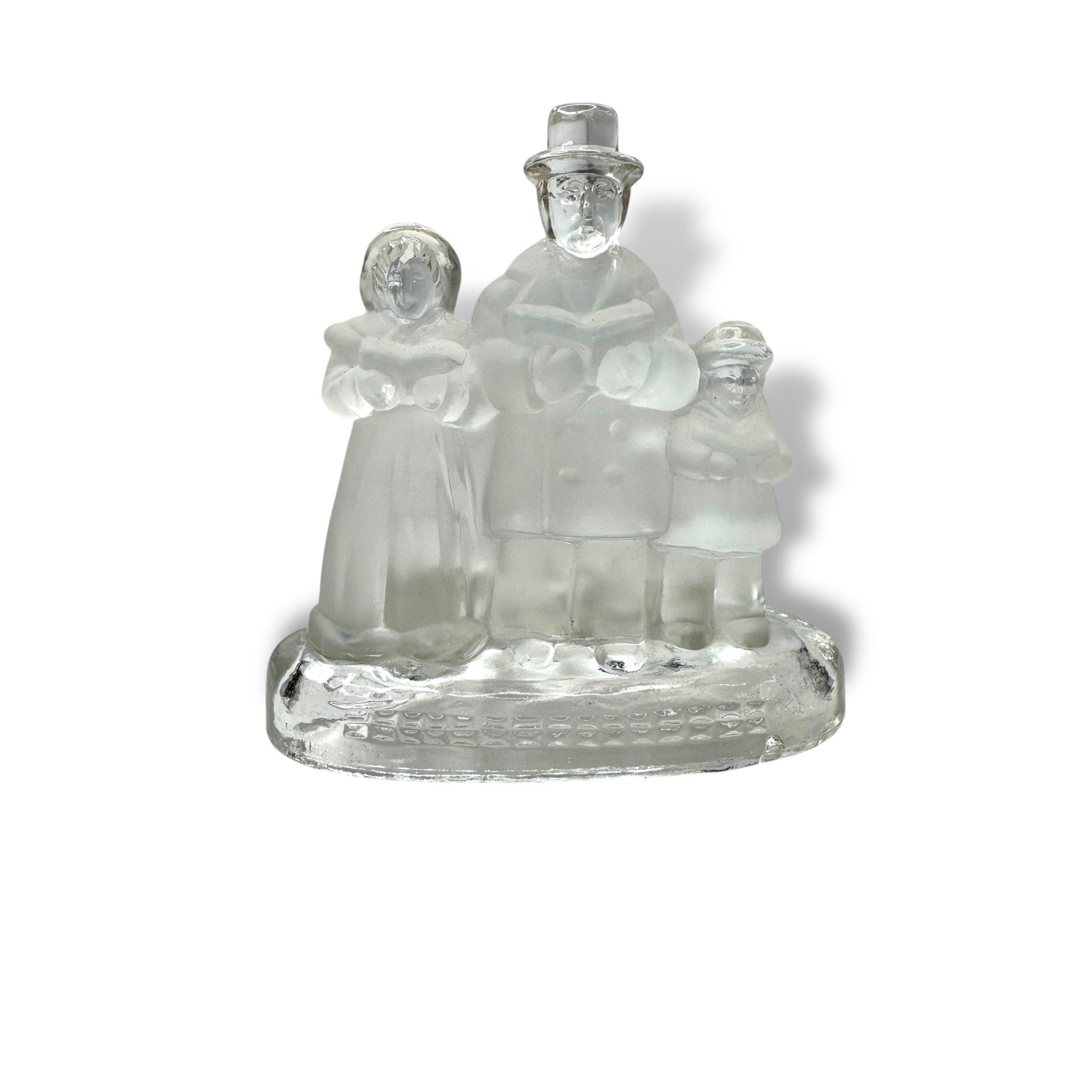 Celebrate The Season Frosted Glass Votive Candle Holder Carolers 1994