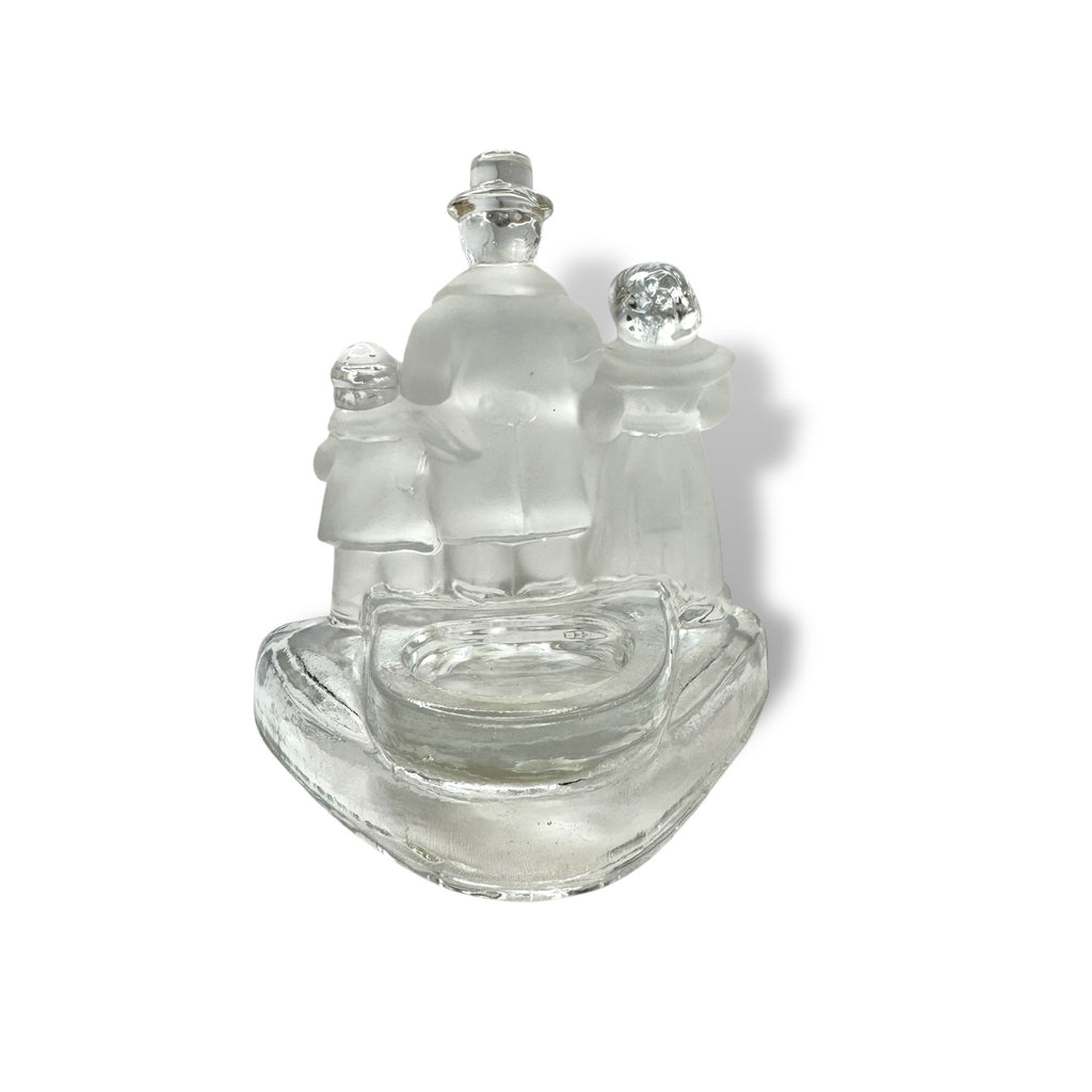 Celebrate The Season Frosted Glass Votive Candle Holder Carolers 1994