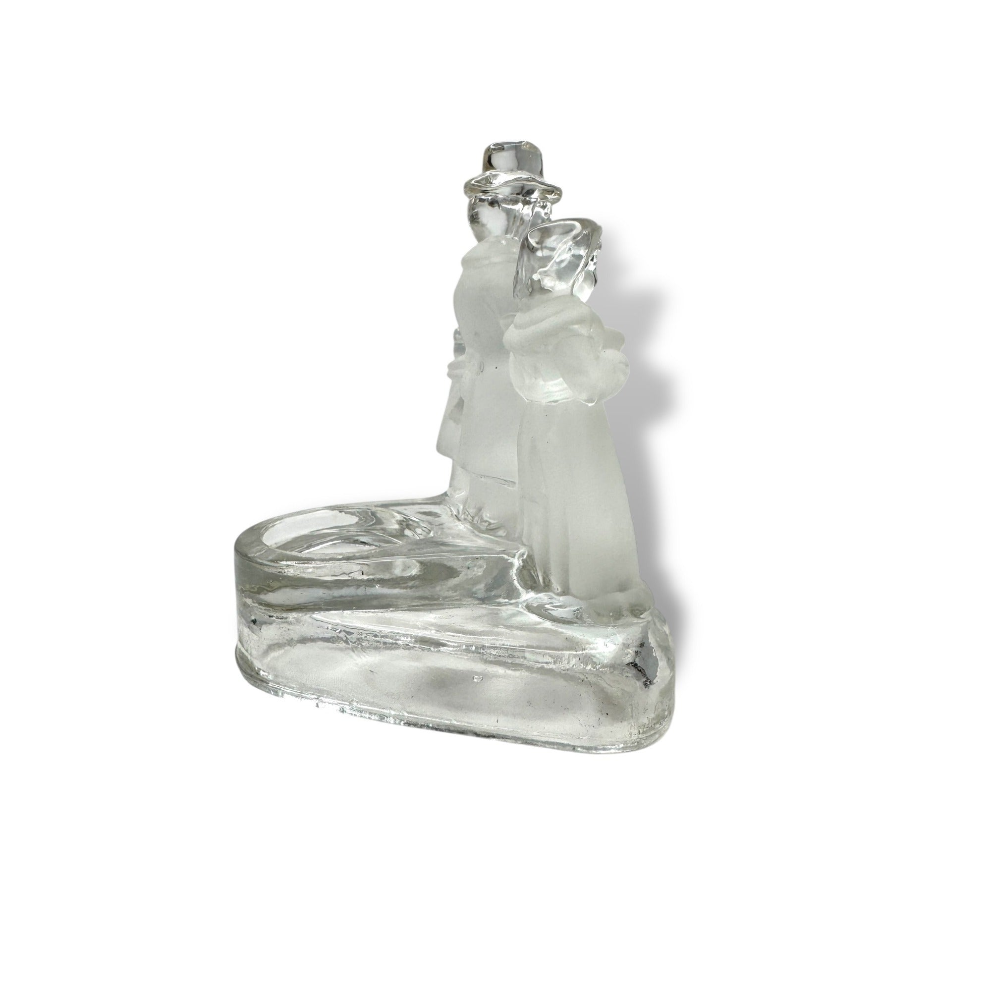 Celebrate The Season Frosted Glass Votive Candle Holder Carolers 1994